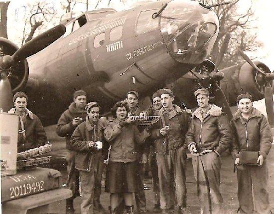 B-17F 'The Careful Virgin' and Ground Crew